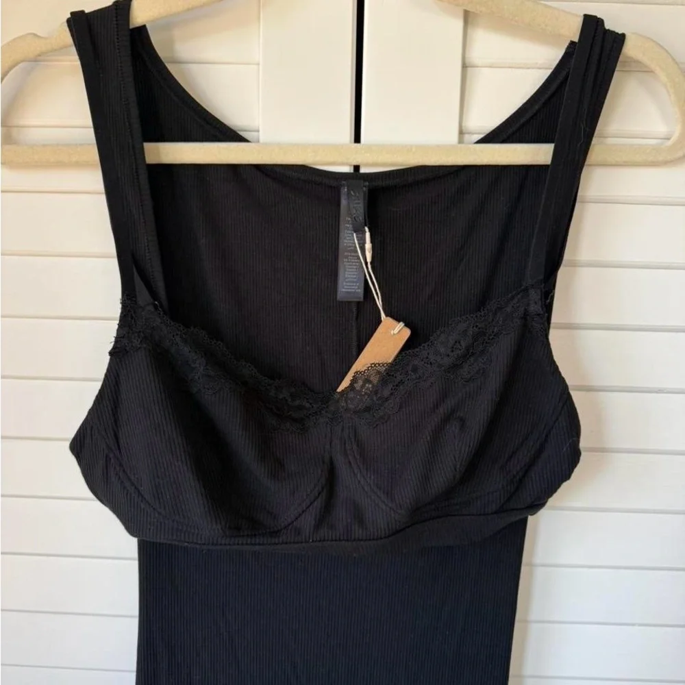 SKIMS RARE! Soft Lounge Long Lace Tank Dress with Bralette - Picture 5 of 11